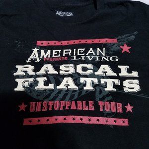 Rascal Flatts 2009 Unstoppable Tour Black T-Shirt Size Medium American Living